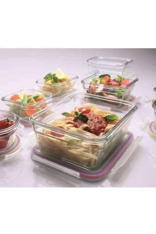 Glasslock Dikdörtgen Cam Saklama Kabı 2000 Ml