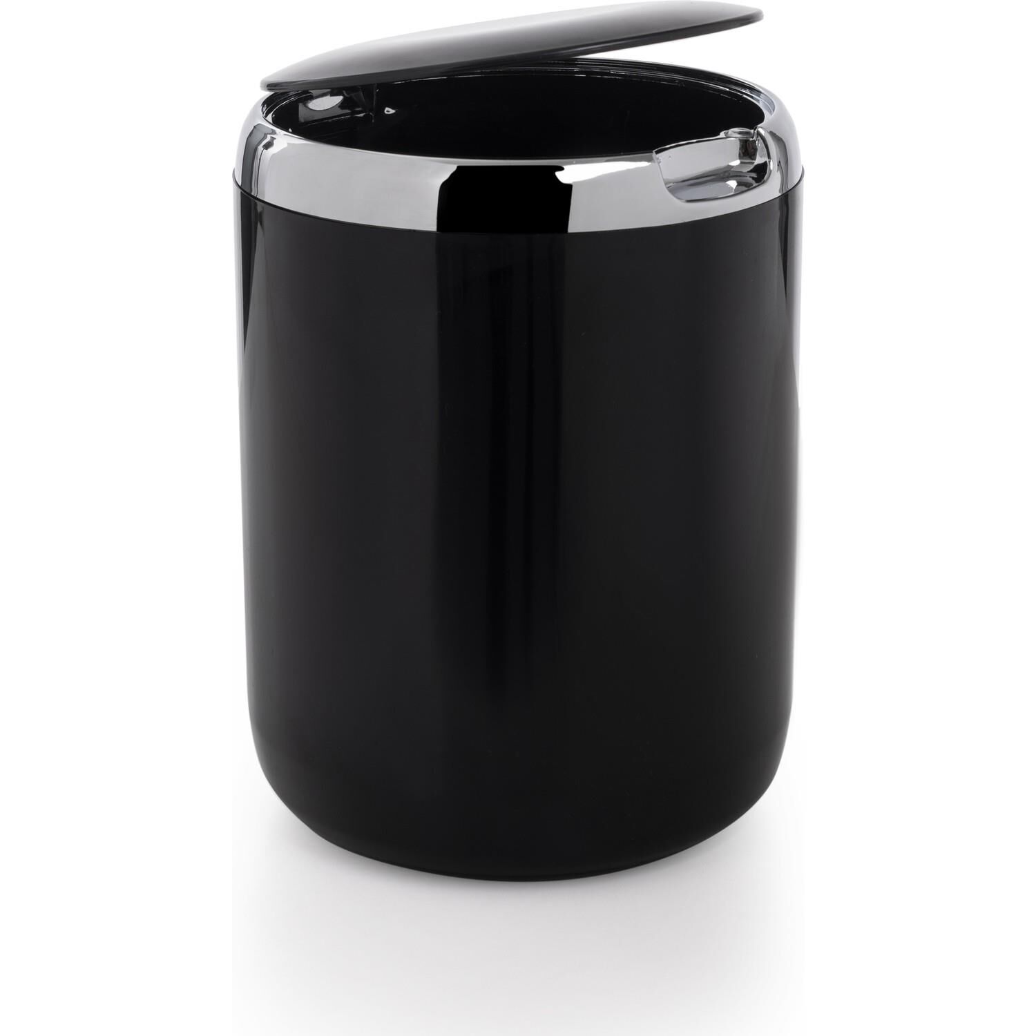 Primanova Tezgah Üstü Plastik Kapaklı Çöp Kovası 3 lt Siyah M-E29-06-P