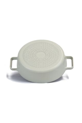 NEOFLAM Fika Cam Kapaklı Alüminyum Sığ Tencere 26 Cm Bej