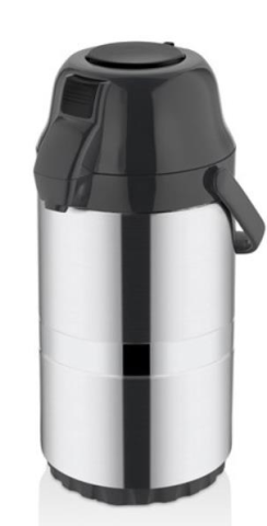 Cooker Paslanmaz Çelik İçi Cam Pompalı Termos 1,7 lt CKR-2042 Siyah