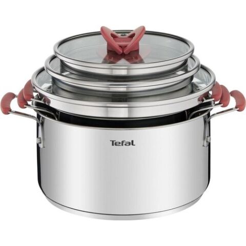 Tefal G720S6 Optispace Çelik Tencere Seti 6 Parça - 2100115981