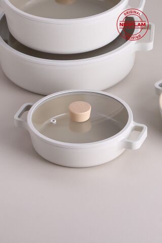 NEOFLAM FİKA CAM KAPAKLI ALÜMİNYUM SAHAN 20CM BEJ