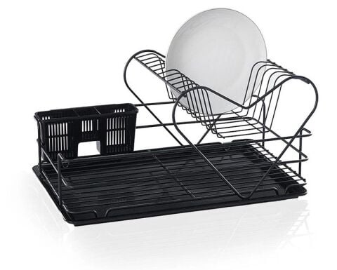 Acar 48x22x33cm cm Siyah Krom Kalpli Katlı Bulaşık Sepeti KB-016994