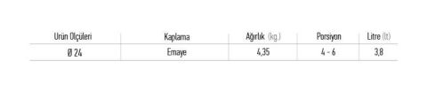 SÜREL DEMİR DÖKÜM DERİN TENCERE 24 CM SİYAH - 5517