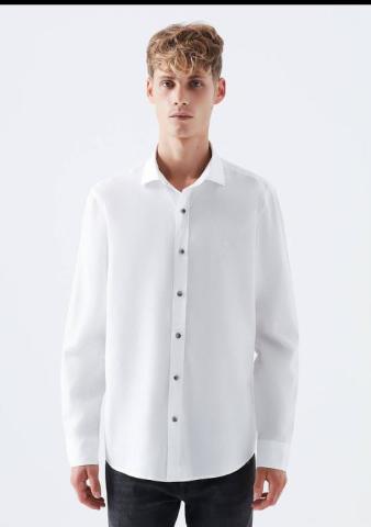 MAVI Uzun Kol Beyaz Gömlek - Dar Kesim