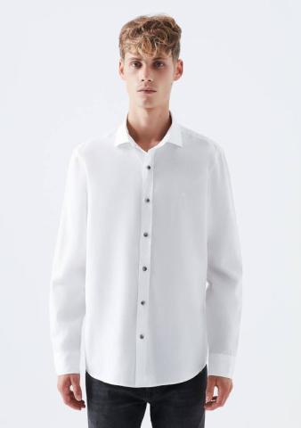 MAVI Uzun Kol Beyaz Gömlek - Dar Kesim