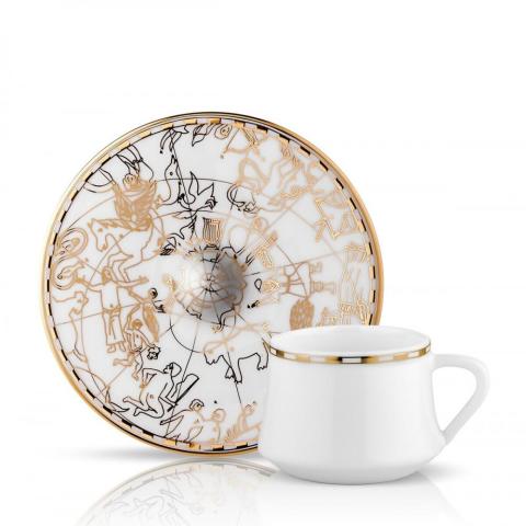 KOLEKSIYON 27879 ALTIN SUFI IRISMANO BONE 6+6 TURK KAHVE FİNCANI