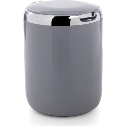 Primanova Tezgah Üstü Plastik Kapaklı Çöp Kovası 3 lt Gri M-E29-07-P