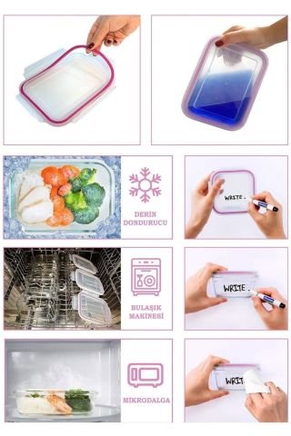 Glasslock Dikdörtgen Cam Saklama Kabı 1000 ml