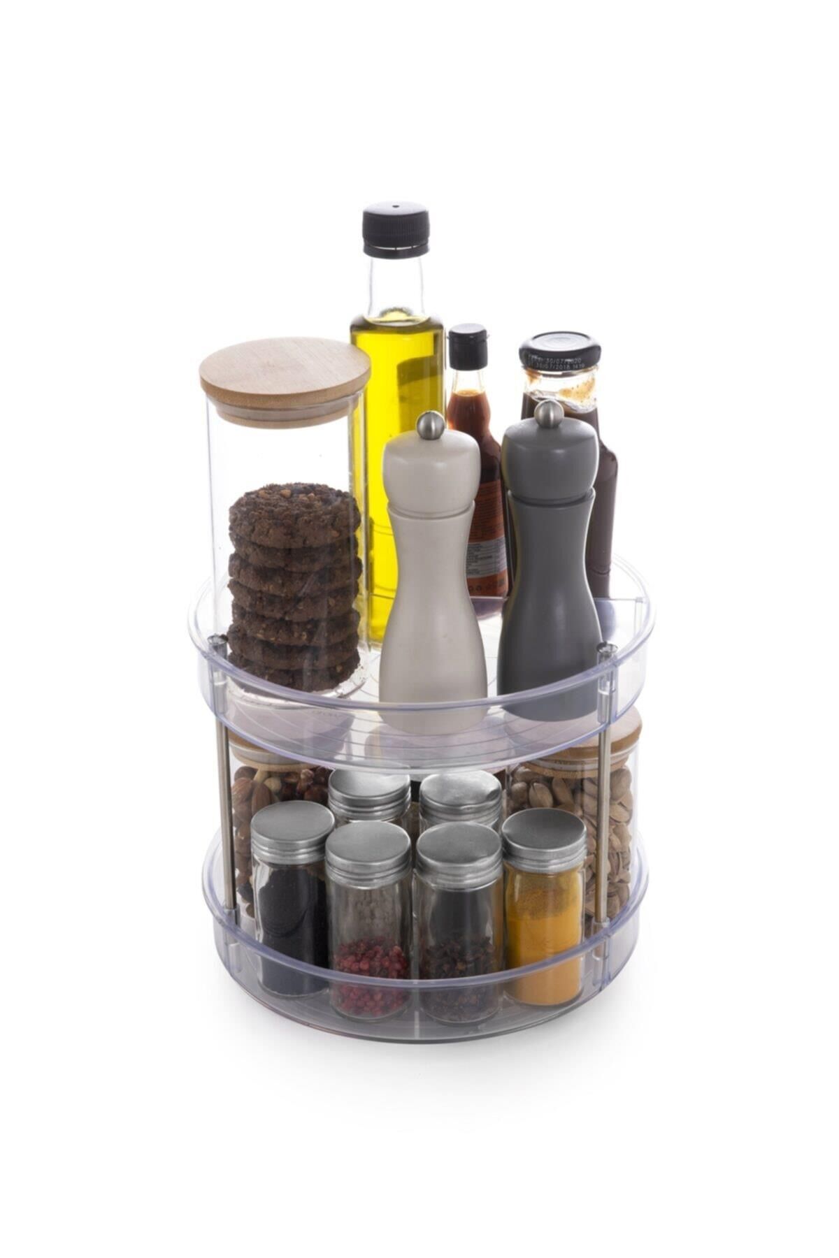 PRİMANOVA ELPİDA İKİ KATLI DÖNER RAF - ŞEFFAF M-E64-16