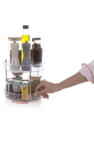 PRİMANOVA ELPİDA İKİ KATLI DÖNER RAF - ŞEFFAF M-E64-16