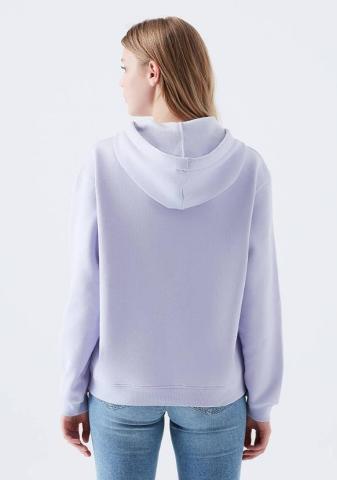 Mavi Kapüşonlu Lila Sweatshirt