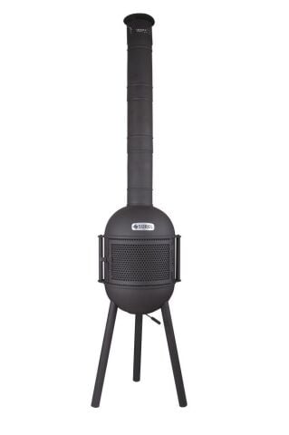 Sürel Çok Amaçlı Döküm Bahçe Şöminesi Teras Sobası Barbekü - Siyah