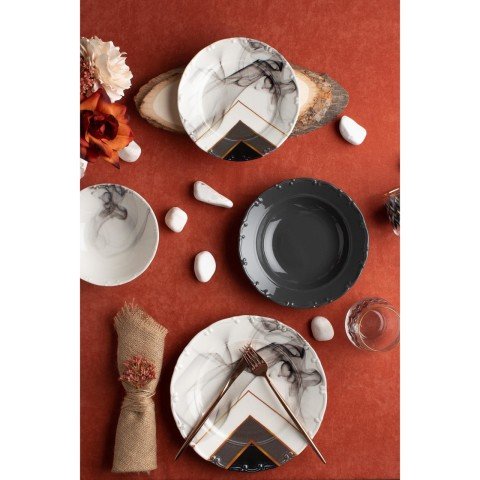 Acar Royal 6 Kişilik 24 Parça Porselen Yemek Takımı XTL-011988/1