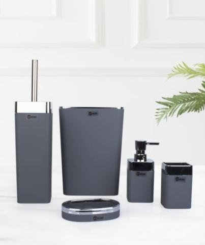 ACAR 5 Lİ BANYO SETİ BEYAZ-SİYAH-GRİ-KREM