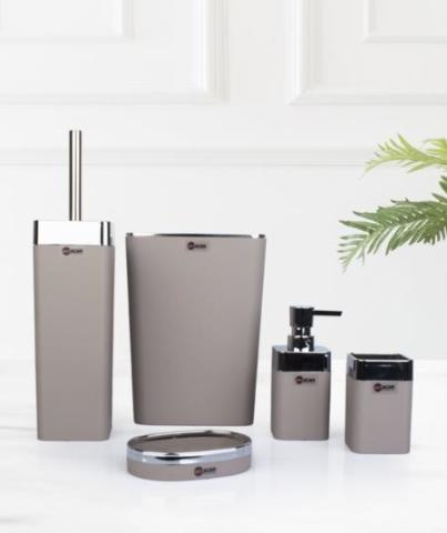 ACAR 5 Lİ BANYO SETİ BEYAZ-SİYAH-GRİ-KREM