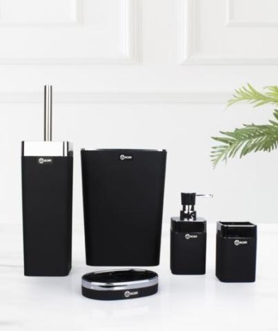 ACAR 5 Lİ BANYO SETİ BEYAZ-SİYAH-GRİ-KREM