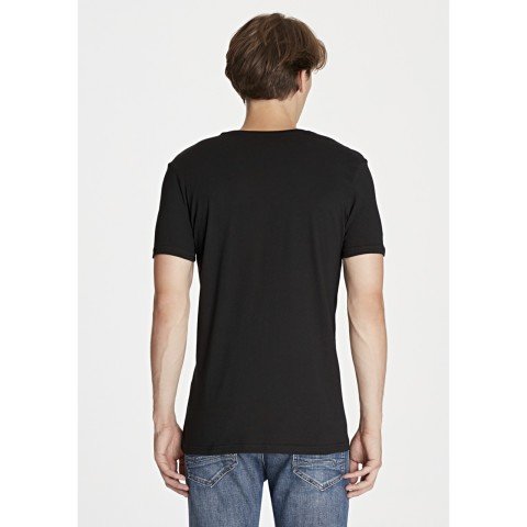 Mavi Logo Baskılı Siyah Tişört 065168-900