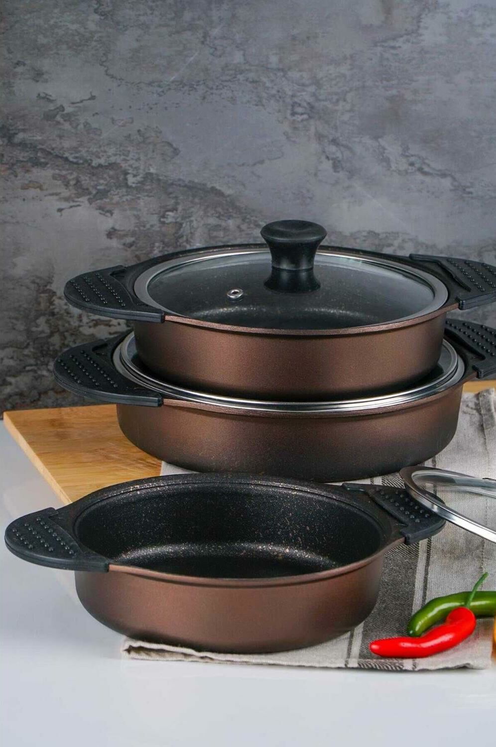 Acar XDD-011485/4 AHENK 3 LÜ SAHAN SET MOCHA