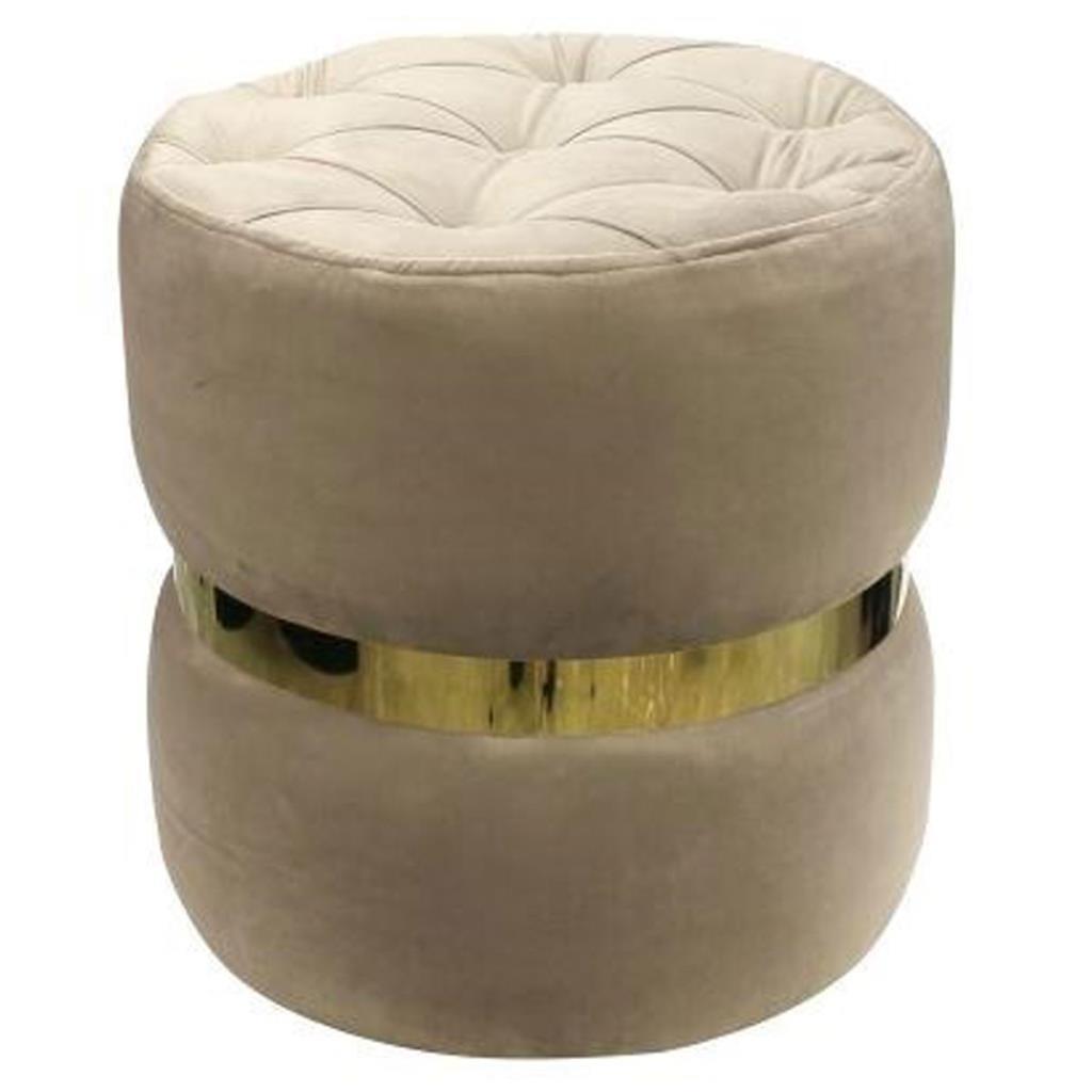 Beyler Modern Lüks Puf Açık Kahve 42cm