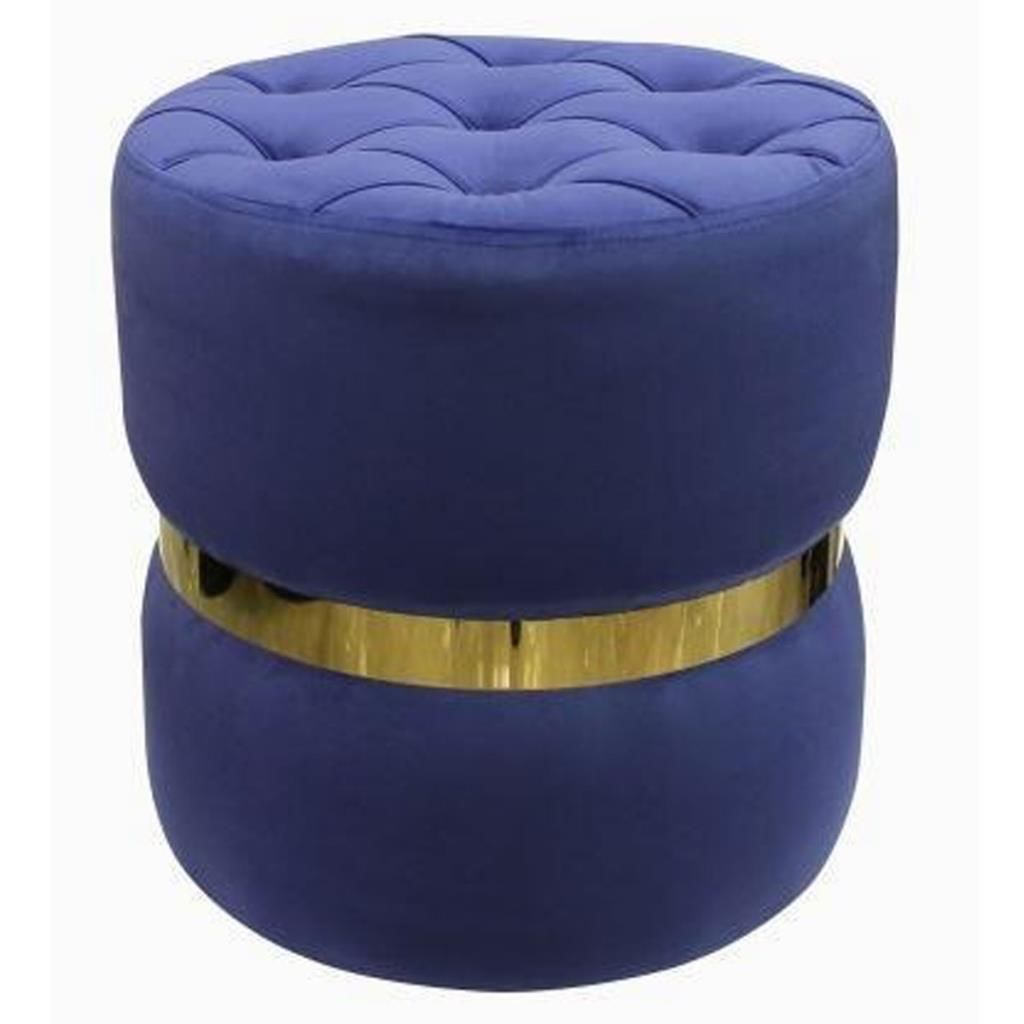 Beyler Modern Lüks Puf Mavi 42cm