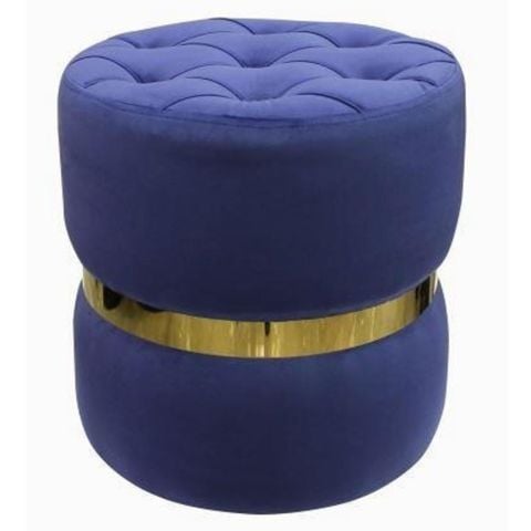 Beyler Modern Lüks Puf Mavi 42cm