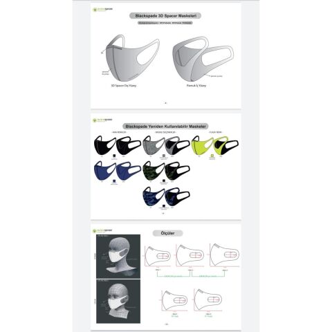 Blacskpade Yıkanabilir Maske -Siyah - 90021