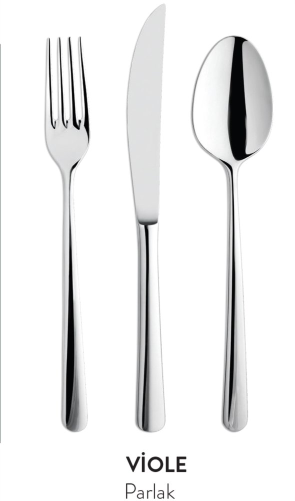 AR YILDIZ 60 PARÇA PARLAK VİOLE ÇATAL KAŞIK BIÇAK SETİ