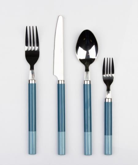 Acar 24 Parça Çatal Kaşık Bıçak Seti Açık Mavi