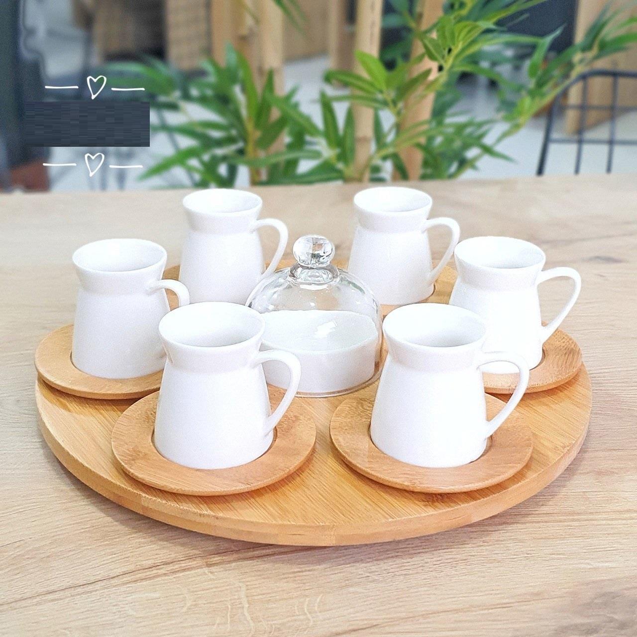 BAMBU TEPSILI KAHVE SET 6LI SETİ FİNCAN