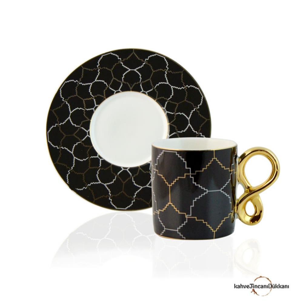 ACAR KAHVE FİNCAN TAKIMI SİYAH-MAVİ-BEYAZ