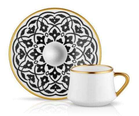 Koleksiyon Sufı Bone Turk Kahvesı Set 6'Lı Lale Siyah 40973