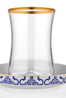 KOLEKSİYON TİRYAKİ KARO ÇAY SETİ 6 KİŞİLİK