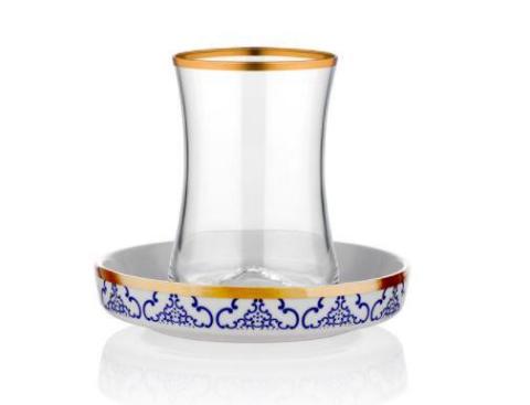 KOLEKSİYON TİRYAKİ KARO ÇAY SETİ 6 KİŞİLİK