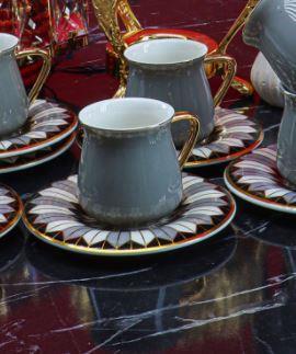 Acar Athena Porselen Kahve Fincan Set 6'lı - HXF-010685-Gri