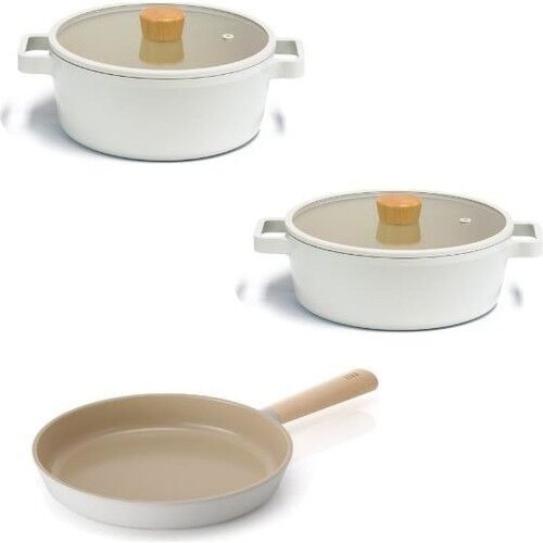 Neoflam Fika Cam Kapaklı Alüminyum Döküm 5 Parça Tencere Seti D-NEOFS5