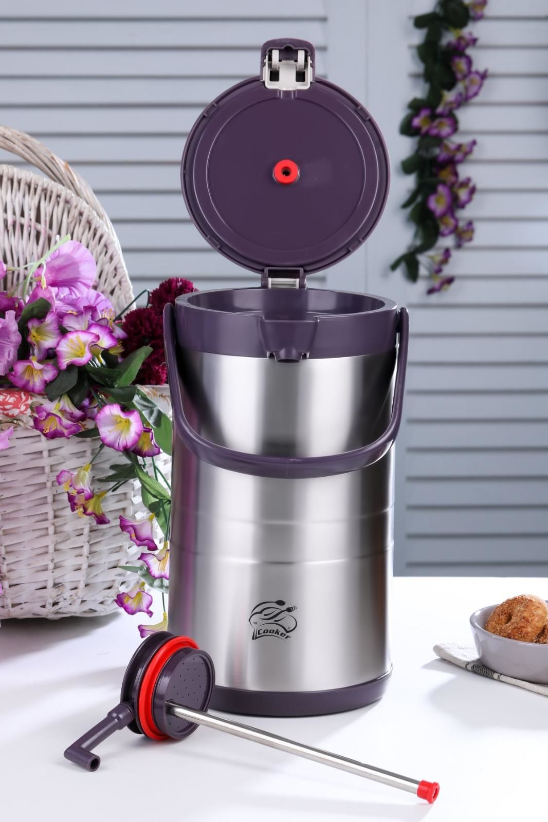 Cooker Termos Çelik 3.5 Lt Mor