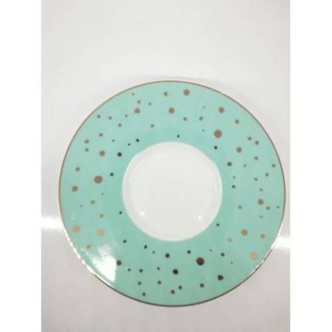 Acar Porselen Altın Yaldızlı 6 Kişilik Kahve Takımı Turkuaz CAN-007990-T