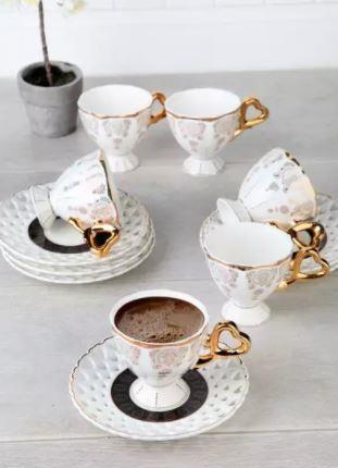 ACAR PORSELEN KAHVE FİNCANI ALTIN KALP HXF-008281-S