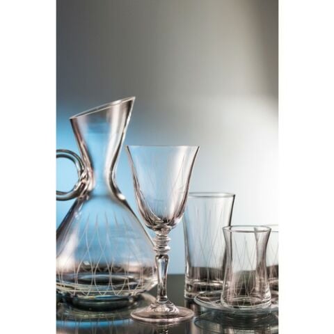 Kcd Daren Altın 31 Parça Cam Sofra Sunum Çeyiz Seti Su Bardak Takımı Kesme El Dekor