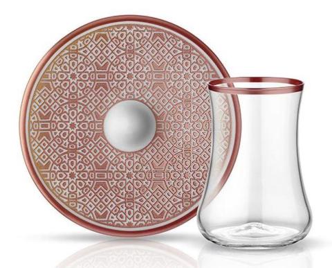 KOLEKSİYON DERVISH OSMANLI BAKIR 6'LI ÇAY SETİ