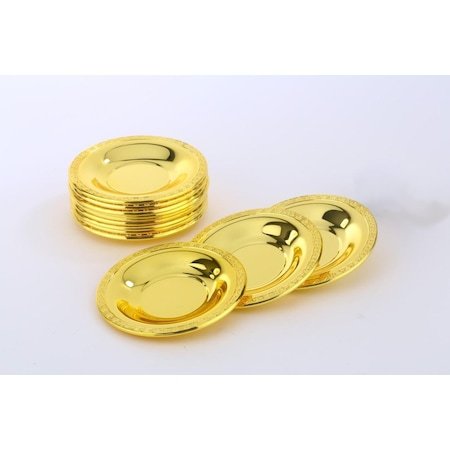 MCA 12 Lİ HALKA KUBBE DESENLİ METAL ÇAY TABAĞI TAKIMI - ALTIN MCA54309-A