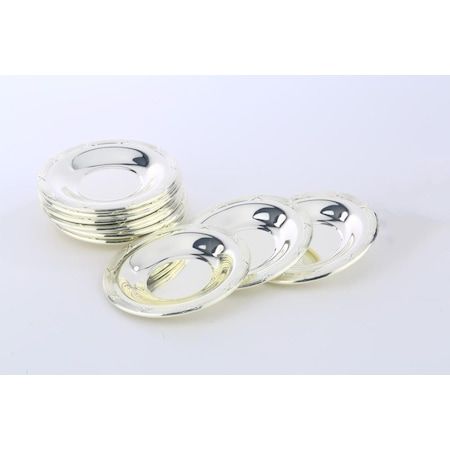 MCA 12 Lİ X DESENLİ METAL ÇAY TABAĞI TAKIMI - GÜMÜŞ MCA54311