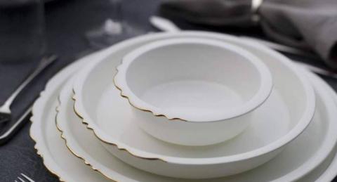 Koleksiyon Eser-İ İstanbul 120 Parça 12 Kişilik Bone Chıne Yemek Takımı - İnce Altın