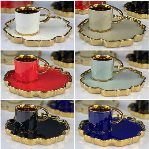 Acar Lüx Porselen Marigold 6 Lı Gold Fincan Takımı ZNP-011814/6