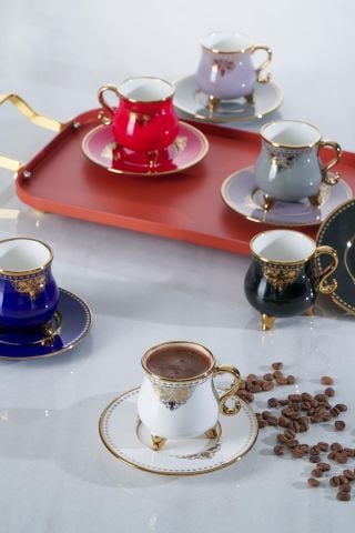 Acar Hemera 6 Kişilik Porselen Kahve Fincanı Takımı SCT-21-0240