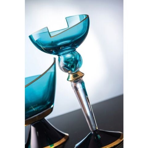 Kcd Black&turkuaz Ayaklı Şamdan