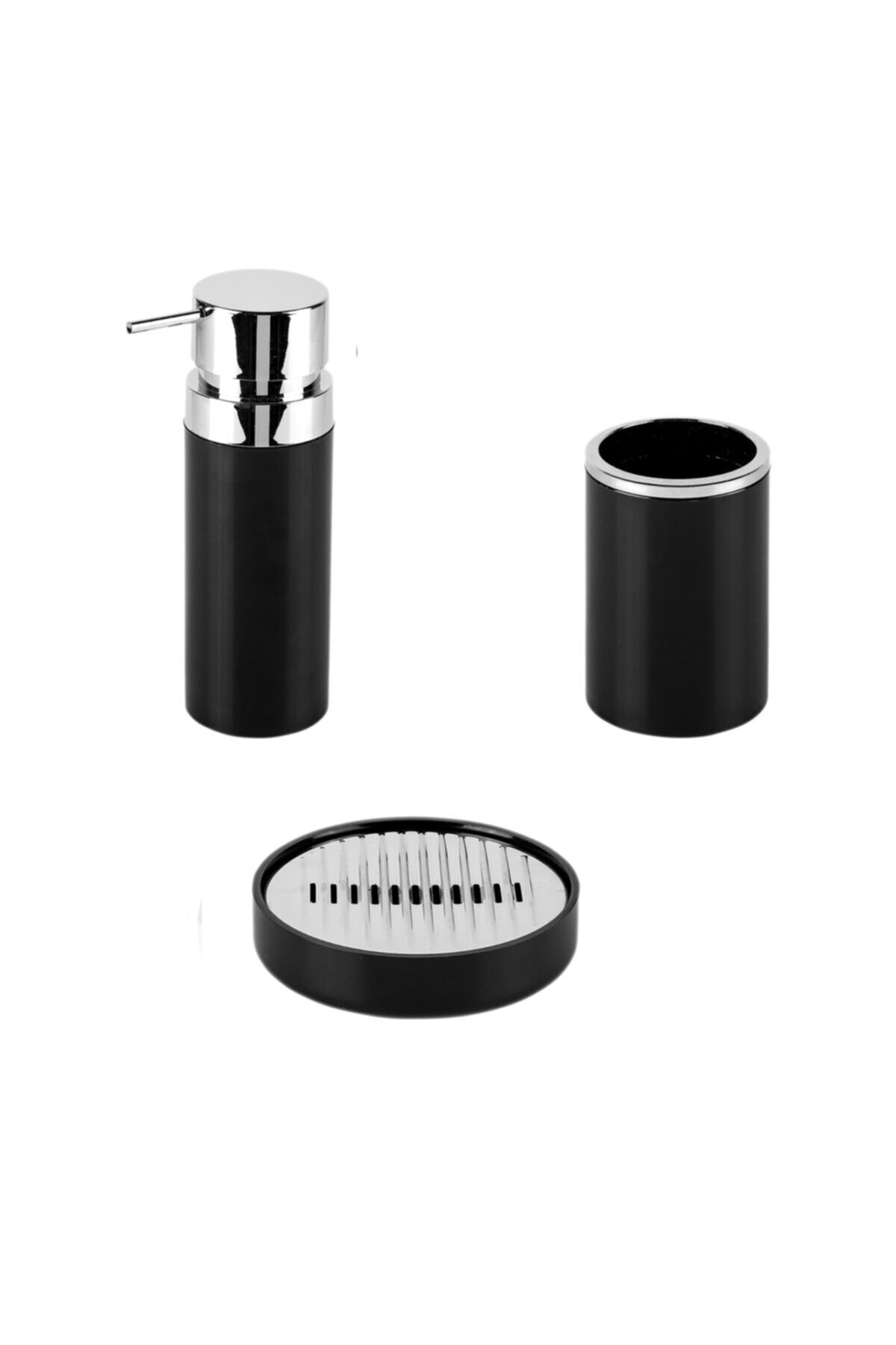 Primanova Lenox 3 Parça Set Banyo Aksesuarı - SİYAH