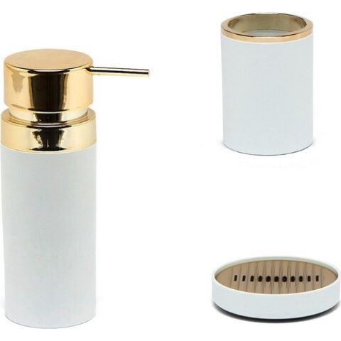 Primanova Lenox Beyaz Altın 3 'lü Banyo Takımı Seti