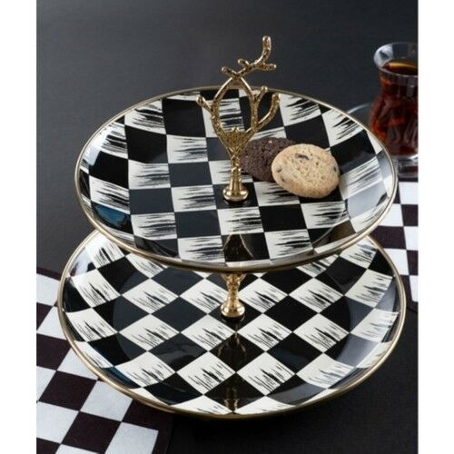 Acar Qualita King Dama Dekor Emaye Katlı Kurabiyelik – XAP-22-0250